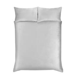 Rackhams Luxury Soft & Elegant Matte Velvet Duvet Cover Set with Pillowcases - Silver - Super King (220cm x 260cm) - thumbnail 4