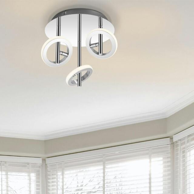 Rackhams Holdon 3 Ring Integrated LED Ceiling Spotlight - Chrome - image 1