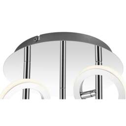 Rackhams Holdon 3 Ring Integrated LED Ceiling Spotlight - Chrome - thumbnail 6