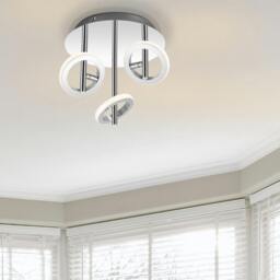 Rackhams Holdon 3 Ring Integrated LED Ceiling Spotlight - Chrome