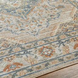 Rackhams Lillian-Washable Brown Blue Traditional Vintage Boho Rug - 200 x 275 cm - thumbnail 3