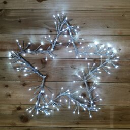 Rackhams 60cm Silver Christmas Star 150 Ice White LED Indoor/Outdoor Christmas Decorations - thumbnail 3