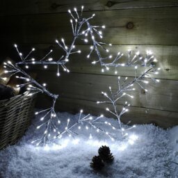 Rackhams 60cm Silver Christmas Star 150 Ice White LED Indoor/Outdoor Christmas Decorations