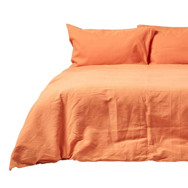 Rackhams French Flax Linen Duvet Cover Set - Burnt Orange - Super King - image 1