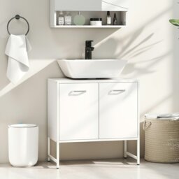 Rackhams Bathroom Under Sink Cabinet for Basin without or with Pedestal White - White - thumbnail 3