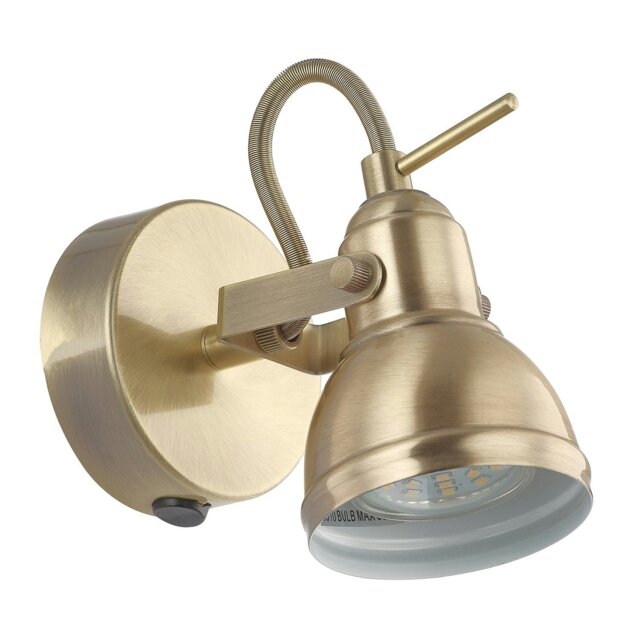 Rackhams Unique Industrial Designed Antique Brass Wall Spot Light with Switch - image 1