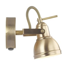 Rackhams Unique Industrial Designed Antique Brass Wall Spot Light with Switch - thumbnail 5