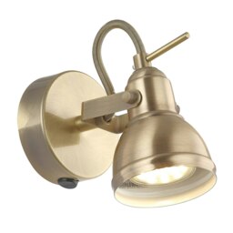 Rackhams Unique Industrial Designed Antique Brass Wall Spot Light with Switch - thumbnail 2