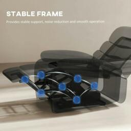 Rackhams PU Leather Reclining Chair, Manual Recliner Chair with Padded Armrests, Retractable Footrest and Wood Frame, Black - thumbnail 6
