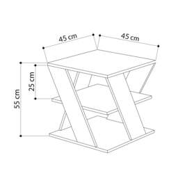 Rackhams Cyclo Modern Coffee Table Multipurpose 3-Tiered Side Table H 55cm - Oak - thumbnail 6