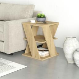 Rackhams Cyclo Modern Coffee Table Multipurpose 3-Tiered Side Table H 55cm - Oak - thumbnail 1