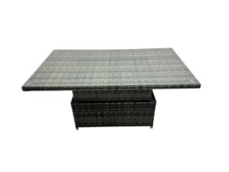 Rackhams Outdoor Love Sofa Set 5 Seat Rattan Garden Furniture Set with Adjustable Lifting Dining or Coffee Table Dark Grey Mixed - thumbnail 3