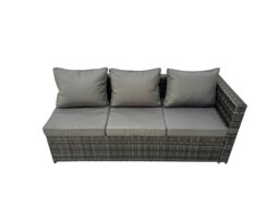 Rackhams Outdoor Rattan Rectangular Coffee Table Corner Sofa Sets Garden Furniture Set with 2 Chairs Dark Grey Mixed - thumbnail 5