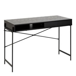 Rackhams Angus Office Desk with Sliding Door in Black - 1 - Black - 50 - thumbnail 4