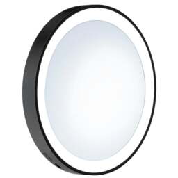 Rackhams Matt Black LED Mirror with Suction Cups, 7x Magnification, USB Rechargeable battery for Bathroom Makeup or Shaving