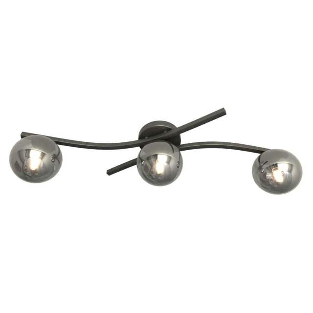 Rackhams OPUS Ceiling lamp 3 x E14 Black with Graphite Shade - image 1