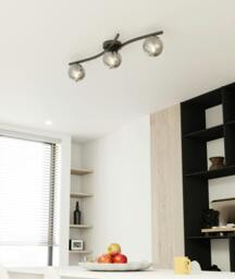 Rackhams OPUS Ceiling lamp 3 x E14 Black with Graphite Shade - thumbnail 6