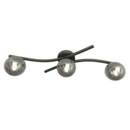 Rackhams OPUS Ceiling lamp 3 x E14 Black with Graphite Shade