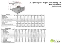 Rackhams Rectangular Pergola And Decking Kit With Balustrade V.7 - Natural (Light Green) - 2.4m x 3.6m - thumbnail 5