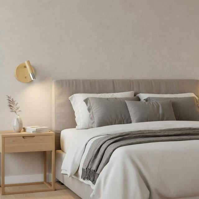 Rackhams 3 Watt LED Adjustable Wooden Reading Light - Chrome Finish - image 1