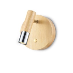 Rackhams 3 Watt LED Adjustable Wooden Reading Light - Chrome Finish - thumbnail 2