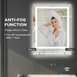 Rackhams Large Vanity Mirror with Lights and Shelf, Illuminated bathroom Mirror with 3 Colour Brightness, Smart Touch, Anti-Fog - thumbnail 6