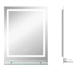 Rackhams Large Vanity Mirror with Lights and Shelf, Illuminated bathroom Mirror with 3 Colour Brightness, Smart Touch, Anti-Fog - thumbnail 1