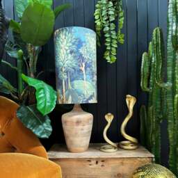 Rackhams Emerald Enchanted Wood Velvet Tube Lampshade
