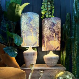Rackhams Emerald Enchanted Wood Velvet Tube Lampshade - thumbnail 4