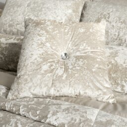 Rackhams Crushed Velvet Diamante Cushion - Silver Grey - thumbnail 2