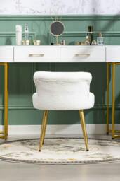 Rackhams Teddy Fleece Dressing Table Stool with Iron Legs - Beige - thumbnail 6