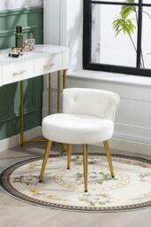 Rackhams Teddy Fleece Dressing Table Stool with Iron Legs - Beige - thumbnail 2