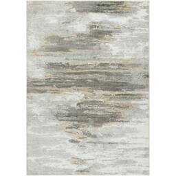 Rackhams San Francisco-Abstract Grey Yellow Ivory Modern Marble Rug - 200 x 275 cm - thumbnail 2