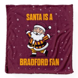Rackhams Santa is a Bradford Football Fan - Luxury Fleece Blanket 150cm X 150cm - thumbnail 1