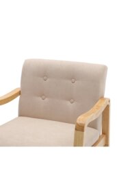 Rackhams Beige Wood Frame Upholstered Armchair with Square Leg - Beige - thumbnail 5