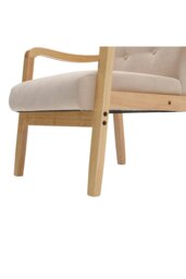 Rackhams Beige Wood Frame Upholstered Armchair with Square Leg - Beige - thumbnail 6