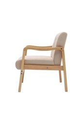 Rackhams Beige Wood Frame Upholstered Armchair with Square Leg - Beige - thumbnail 4