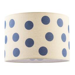 Rackhams Modern Dusty Amparo Blue Linen Fabric Polka Dot Design Drum Lamp Shade - thumbnail 1