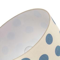 Rackhams Modern Dusty Amparo Blue Linen Fabric Polka Dot Design Drum Lamp Shade - thumbnail 5