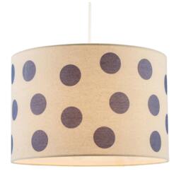 Rackhams Modern Dusty Amparo Blue Linen Fabric Polka Dot Design Drum Lamp Shade - thumbnail 2