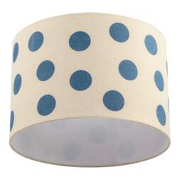 Rackhams Modern Dusty Amparo Blue Linen Fabric Polka Dot Design Drum Lamp Shade - thumbnail 4