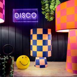 Rackhams Portable Checkerboard Velvet lamps in Peach Fuzz - Maxi - 112cm Height - Rechargeable LED Bulb - thumbnail 3