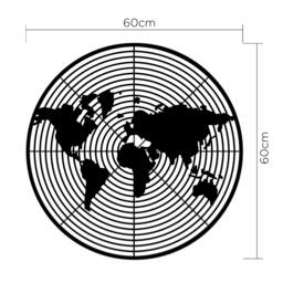 Rackhams Modern Metal Wall Art Dart World Design Home Ornament Decorative Minimalist Hanging Wall Sculpture, Black - Metal - Black - thumbnail 3