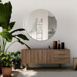 Rackhams FRAMELESS ALL GLASS Bevelled Classic Design Round Mirror  80cm x 80cm - Clear - thumbnail 2