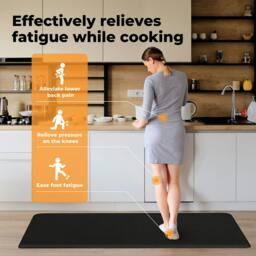 Rackhams Kitchen Mat 2PCS Non Slip Woven Rubber Floor Mat Absorbent Runner BLack - thumbnail 3