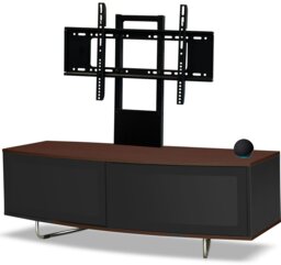 "Rackhams Caru Black Walnut Beam-Thru Remote Friendly Super-Contemporary D Shape Design 32""-65"" LED/OLED/LCD TV Cabinet with Mounting Arm" - thumbnail 4