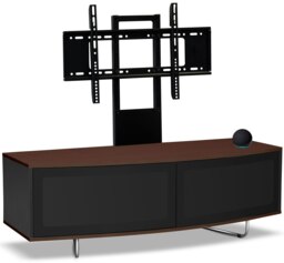 "Rackhams Caru Black Walnut Beam-Thru Remote Friendly Super-Contemporary D Shape Design 32""-65"" LED/OLED/LCD TV Cabinet with Mounting Arm" - thumbnail 2