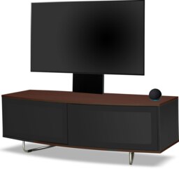 "Rackhams Caru Black Walnut Beam-Thru Remote Friendly Super-Contemporary D Shape Design 32""-65"" LED/OLED/LCD TV Cabinet with Mounting Arm" - thumbnail 3