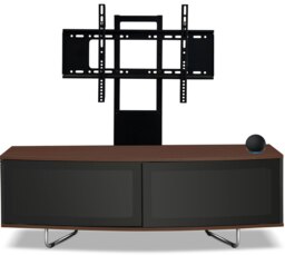 "Rackhams Caru Black Walnut Beam-Thru Remote Friendly Super-Contemporary D Shape Design 32""-65"" LED/OLED/LCD TV Cabinet with Mounting Arm" - thumbnail 6