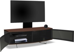 "Rackhams Caru Black Walnut Beam-Thru Remote Friendly Super-Contemporary D Shape Design 32""-65"" LED/OLED/LCD TV Cabinet with Mounting Arm" - thumbnail 5